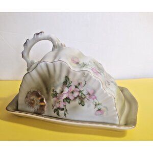 Vintage Nippon hand-painted porcelain covered cheese dish